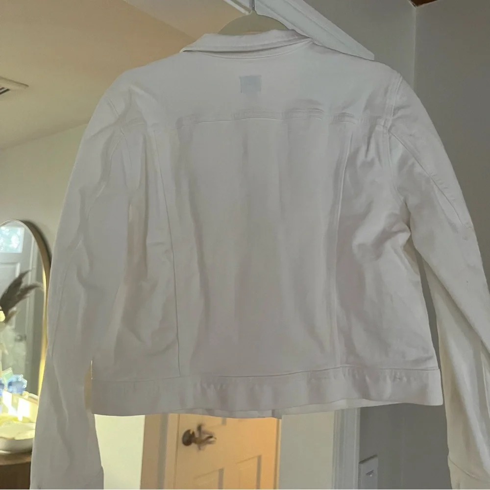 J. CREW White Women’s Denim Jacket, Large - Picture 4 of 9